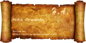 Hohl Armanda névjegykártya